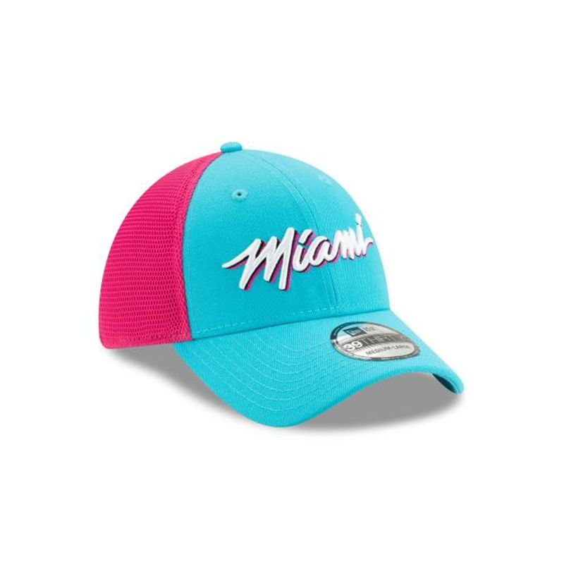 NBA Miami Heat 2019 Authentics City Series 39Thirty Stretch Fit (EWN5615) - Blue New Era Caps